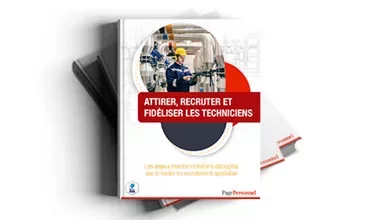 Couverture d'un livre sur l'attraction et le recrutement de techniciens.